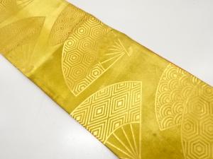 アンティーク　扇に古典柄模様織り出し全通袋帯（材料）